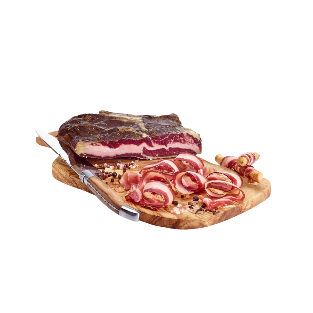 Rökt nötpancetta (bacon) – hel bit, 300-400g